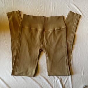 Spiritual Gangster Seamless Ribbed High Waist Leggings Tan M/L Body Sculpting